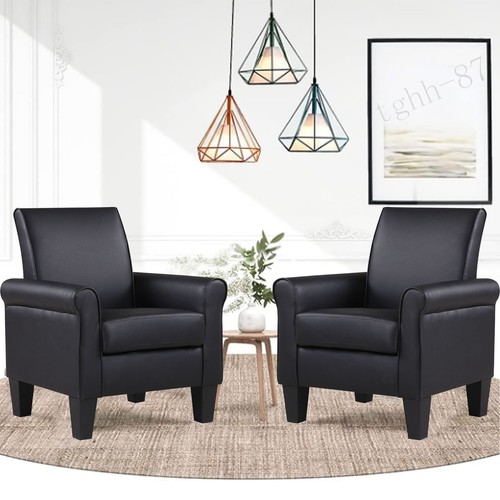 Faux leather accent armchair - leather,