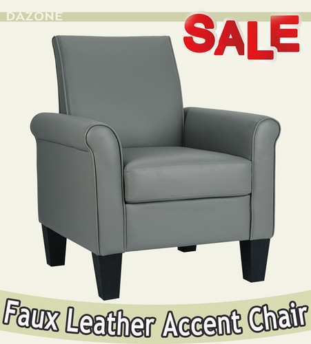 Modern comfy arm chair faux - arm,